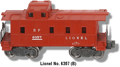 The Lionel SP Caboose No. 6357 B Variation