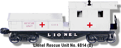 The Lionel Rescue Unit Work Caboose No. 6814 Variation B