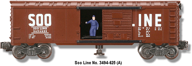 Soo Line Operating Box Car No. 3494-625 Variation A