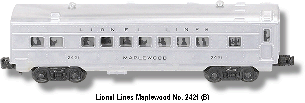 Lionel Lines Maplewood Pullman Car No. 2421 Variation B