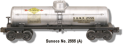 Sunoco Metal Single Dome Tank Car No. 2555 Variation A