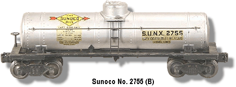 Lionel 2755 Sunoco Tank Car Gray Scale Detail 1941 Prewar O Gauge X9646 for sale online 