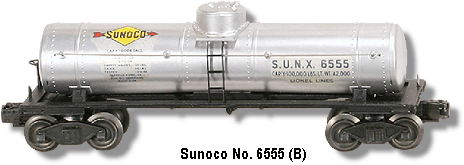 Sunoco Metal Single Dome Tank Car No. 6555 Variation B