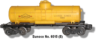 The Sunoco Single Dome Yellow Tank Car No. 6015