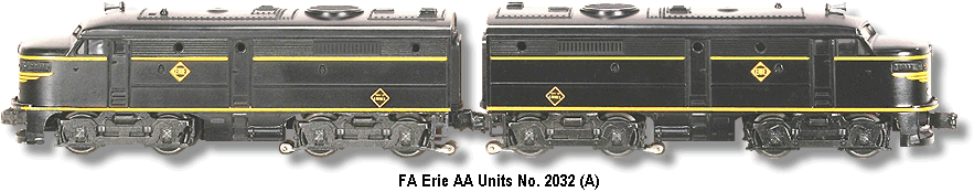 Lionel Trains Erie FA Diesel double A units No. 2032