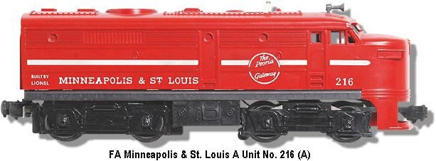 Minneapolis & St. Louis FA Diesel A Unit No. 216 Variation A