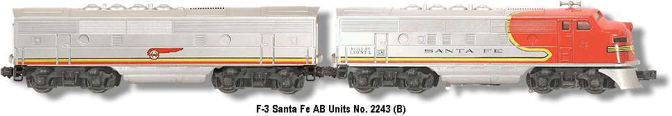 Lionel Trains Santa Fe AB Units No. 2243 Variation B