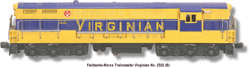 Lionel Trains Virginian FM Trainmaster No. 2322 Variation B