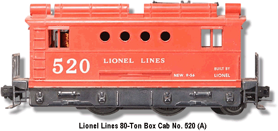 Lionel Trains 80-Ton Box Cab Electric No. 520 Variation A