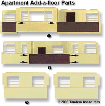 Apartment House Add-A-Floor Parts