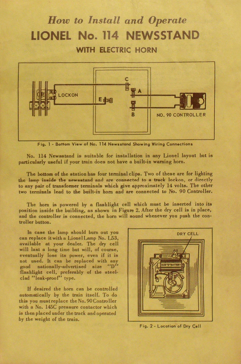 No. 114-32 Instruction Sheet Front Page