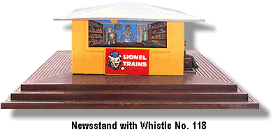 Lionel Trains Newsstand with Whistle No. 118