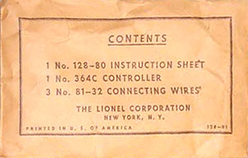No. 128-81 Parts Envelope