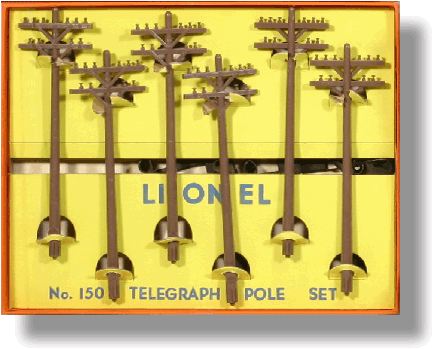 Lionel Trains Telegraph Pole Set No. 150 Variation C