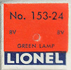 No. 153-24 Green Screw Base Lamp Box used on Variation A