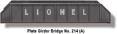 Lionel Trains Plate Girder Bridge No. 214 Variation A