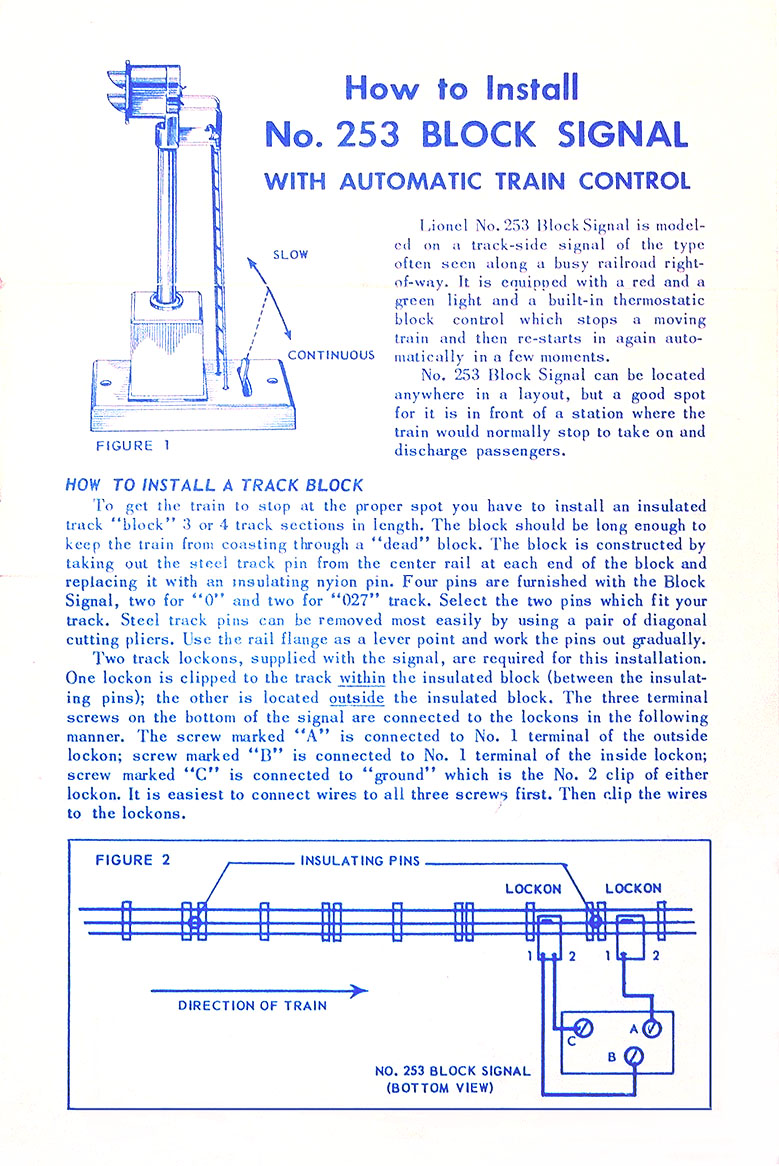 Front Page of No. 253-43 Instruction Sheet Dated 10-56