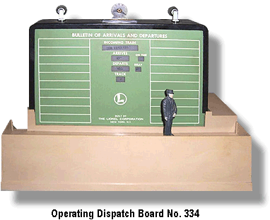 Lionel Trains Operating Dispatching Board No. 334