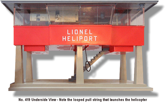 Underside View of No. 419 - Note the looped pull string that launches the helicopter