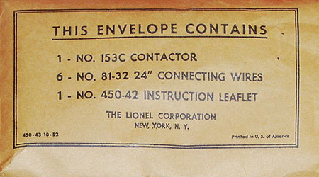 No. 450-43 Parts Envelope