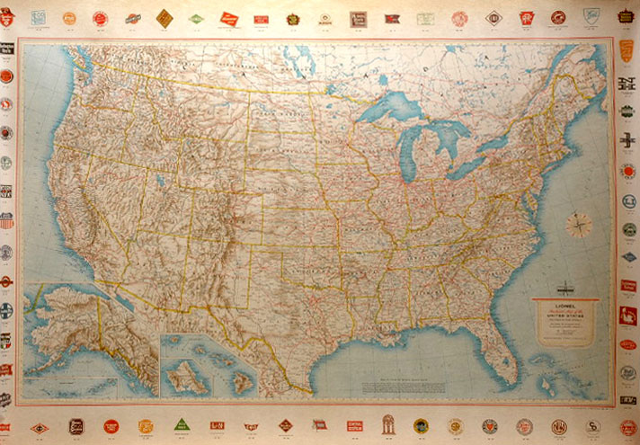 Lionel U.S. Railroad Map No. 950