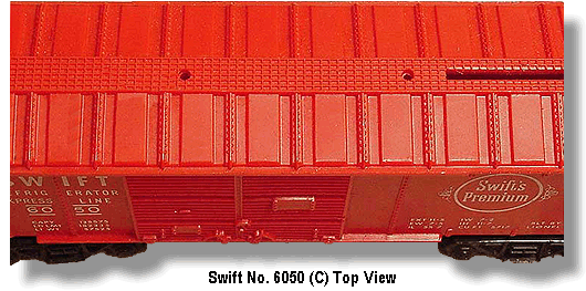 Top View of Swift Refrigerator Box Car No. 6050 Variation C