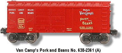 Lionel Trains Van Camp's Pork & Beans No. 638-2361 Variation A