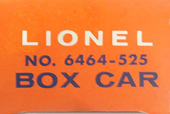 No. 6464-525 Orange Picture Box End Variation E