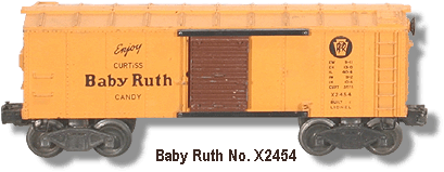 The Lionel Trains Baby Ruth Box Car No. X2454