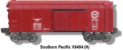 The Lionel Trains Southern Pacific Box Car No. X6454 Variation H