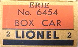 No. X6454 Erie Overstamped Variation K Box End