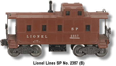 The Lionel SP Caboose No. 2357 B Variation