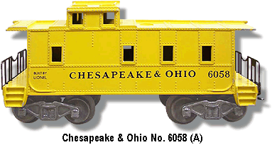 The Lionel Chesapeake and Ohio No. 6058 Variation A