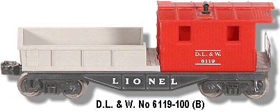 The Lionel D.L. & Western Work Caboose No. 6119-100 Variation B