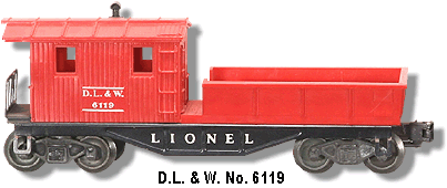 The Lionel D.L. & Western Work Caboose No. 6119
