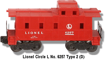 Lionel Caboose No. 6257 Type 2 Variation D