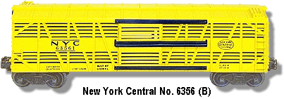 New York Central Cattle Car No. 6356 Variation B