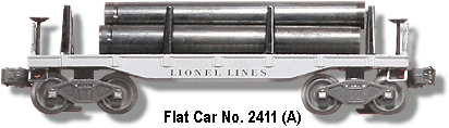 Lionel Trains Pipe Flat Car No. 2411