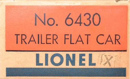 No. 6430(X) Included with Set Late Classic Box End