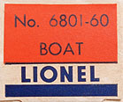 No. 6801-60 Separate Sale Boat Box End