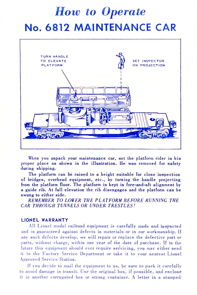 No. 6812-22 Instruction Sheet Front Page