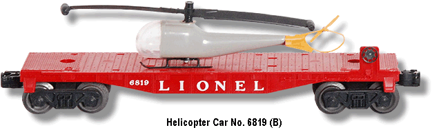 Lionel Trains Helicopter Flat Car No. 6819 Variation B