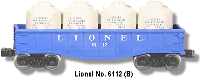 Lionel Trains Gondola No. 6112 Variation B