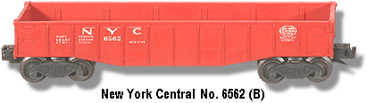 Lionel Trains NYC Gondola No. 6562 Variation B