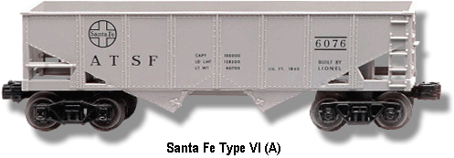 The Lionel Trains Santa Fe No. 6076 Type VI Variation A