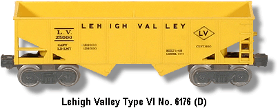 The Lionel Trains Lehigh Valley No. 6176 Type VI Variation D