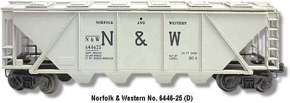 Norfolk and Western Quad Hopper No. 6446-25 Variation D