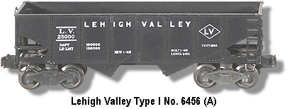 The Lionel Trains Lehigh Valley No. 6456 Type I Variation A
