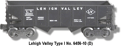 Lionel Trains Lehigh Valley No. 6456 Type I Variation D