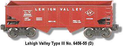 The Lionel Trains Lehigh Valley No. 6456 Type III Variation D